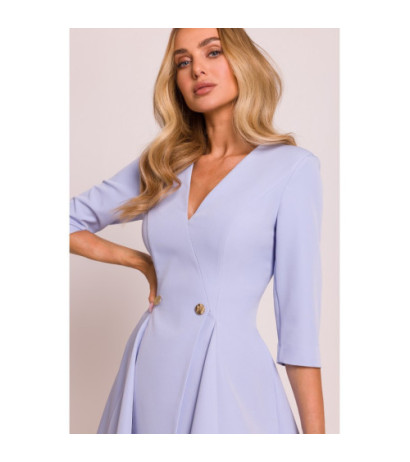 M848 Sukienka mini z klinami - błękitna