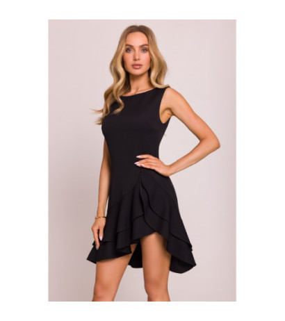 M850 Sukienka z falbanami - czarna