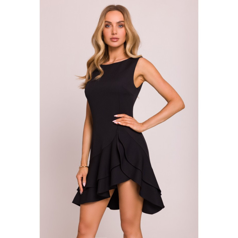 M850 Sukienka z falbanami - czarna