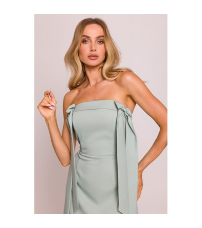 M851 Sukienka gorsetowa z kokardkami - miętowa