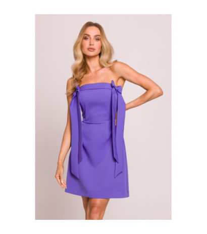 M851 Sukienka gorsetowa z kokardkami - jasnofioletowa