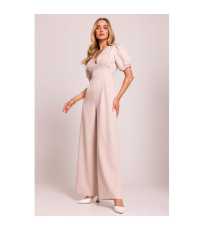 M852 Kombinezon z głębokim dekoltem - jasny beżowy