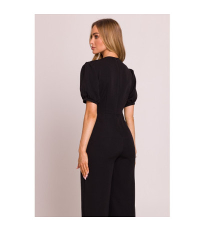 M852 Kombinezon z głębokim dekoltem - czarny