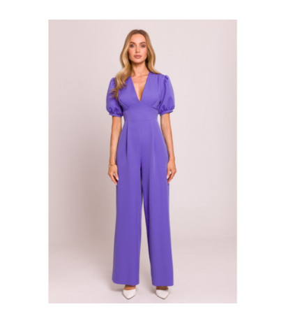 M852 Kombinezon z głębokim dekoltem - jasnofioletowy