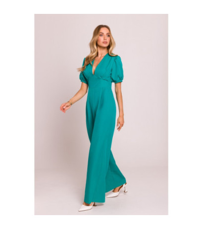 M852 Kombinezon z głębokim dekoltem - turkusowy