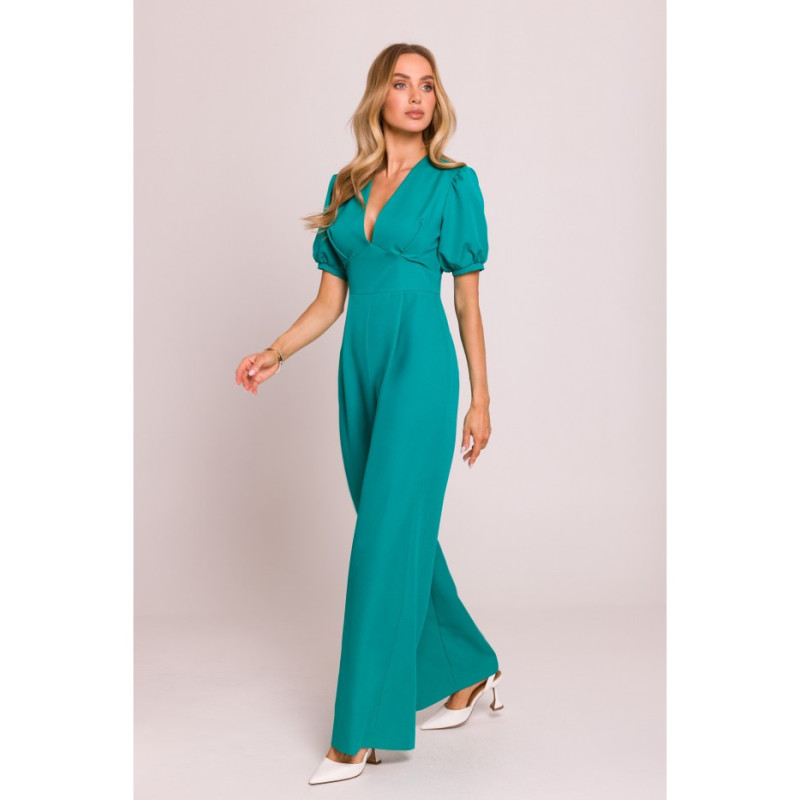 M852 Kombinezon z głębokim dekoltem - turkusowy