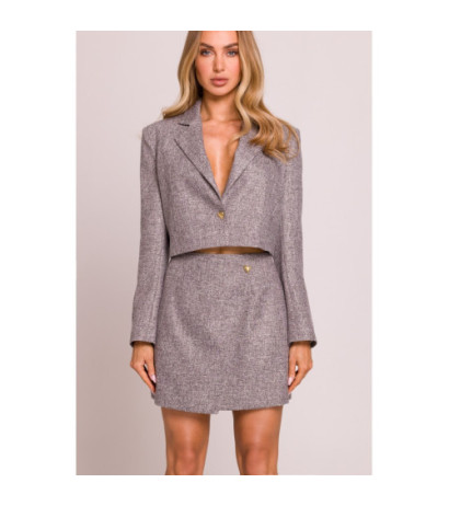 M854 Mini spódniczka na zakładkę - grafitowa