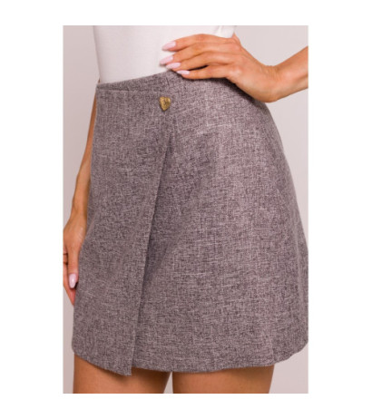 M854 Mini spódniczka na zakładkę - grafitowa