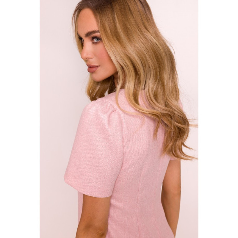 M855 Mini sukienka trapezowa - brzoskwiniowa