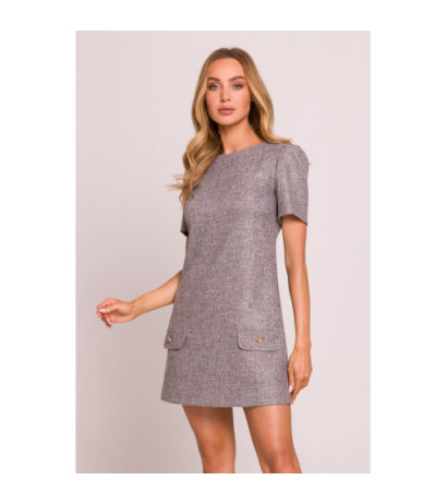M855 Mini sukienka trapezowa - grafitowa
