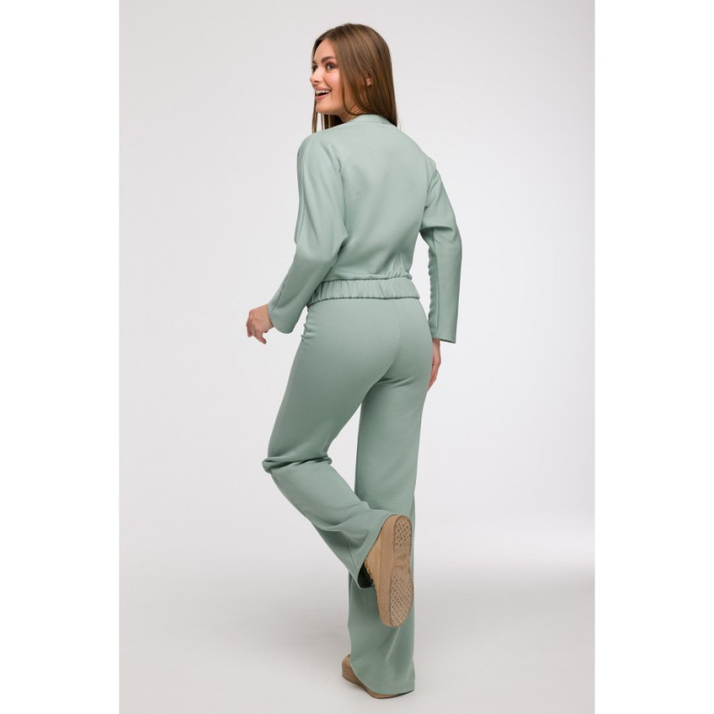 B292 Bluza z kopertowym dekoltem - miętowa