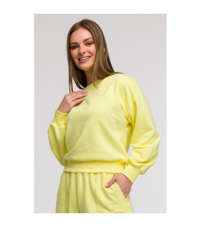 B293 Bluza z otwartymi plecami - cytrynowa