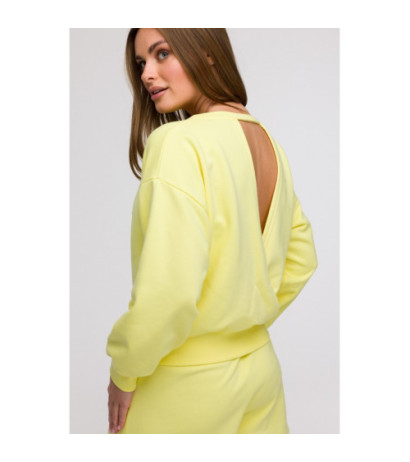 B293 Bluza z otwartymi plecami - cytrynowa