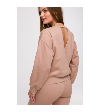 B293 Bluza z otwartymi plecami - mokka