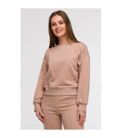 B293 Bluza z otwartymi plecami - mokka