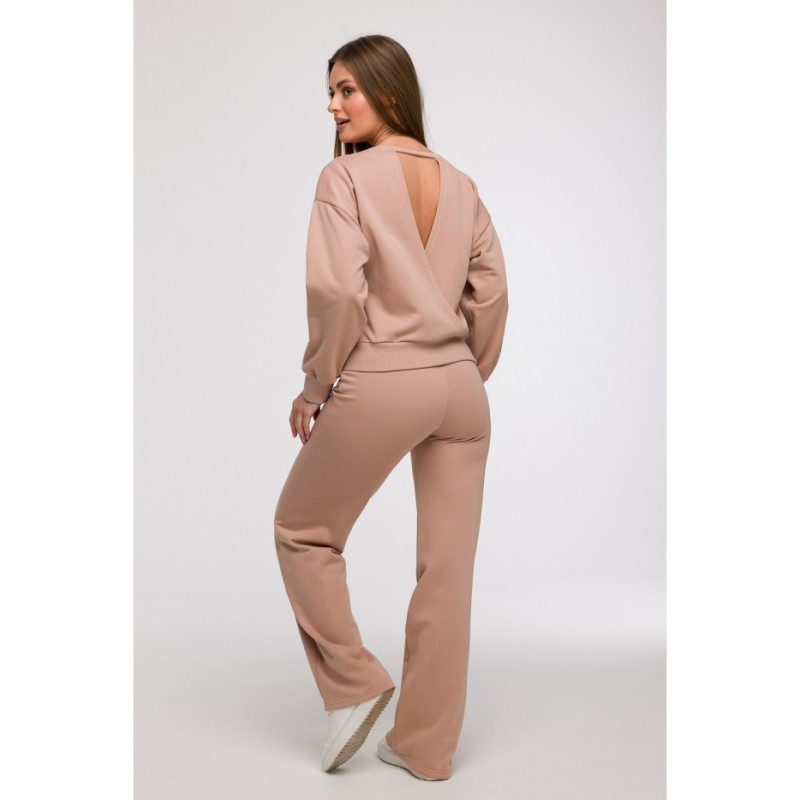 B293 Bluza z otwartymi plecami - mokka