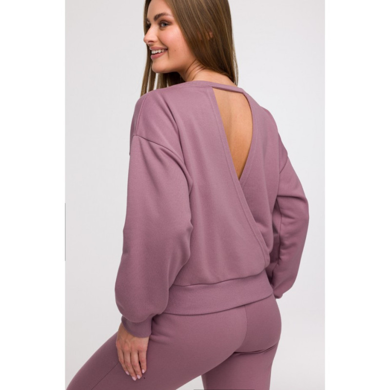 B293 Bluza z otwartymi plecami - wrzosowa