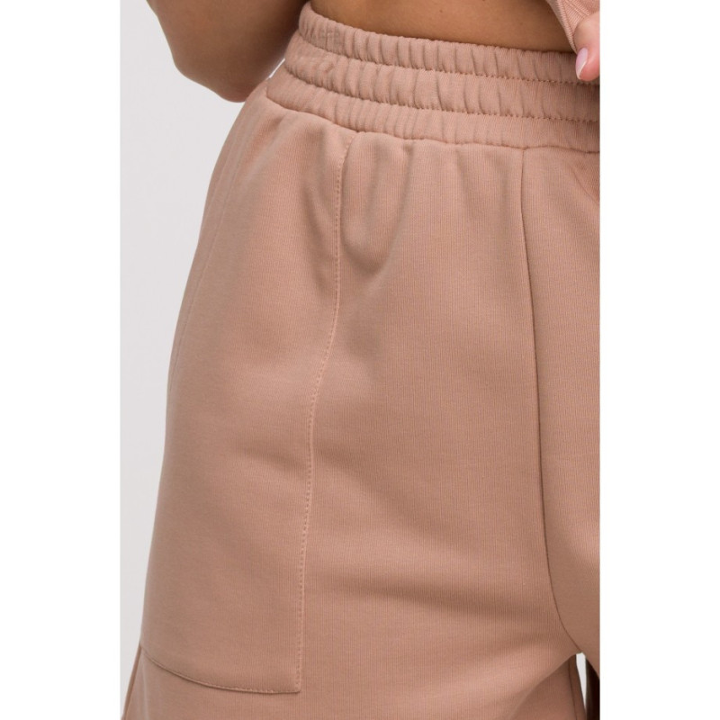 B295 Szorty z kieszeniami - mokka
