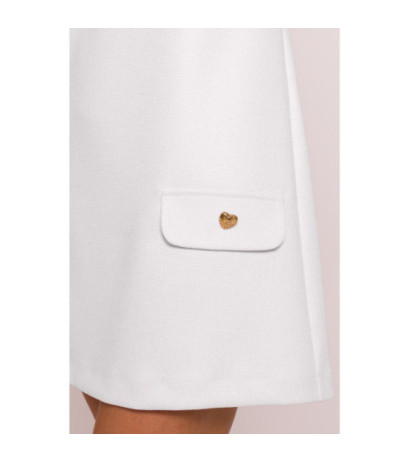 M855 Mini sukienka trapezowa - śmietankowa