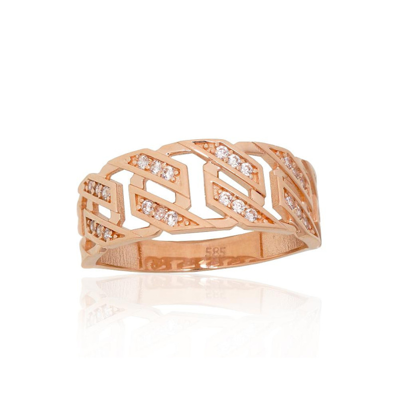 Gold ring 1101215(Au-R)_CZ, Red Gold 585°, Zirkons