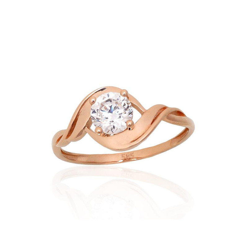Gold ring 1101216(Au-R)_CZ, Red Gold 585°, Zirkons