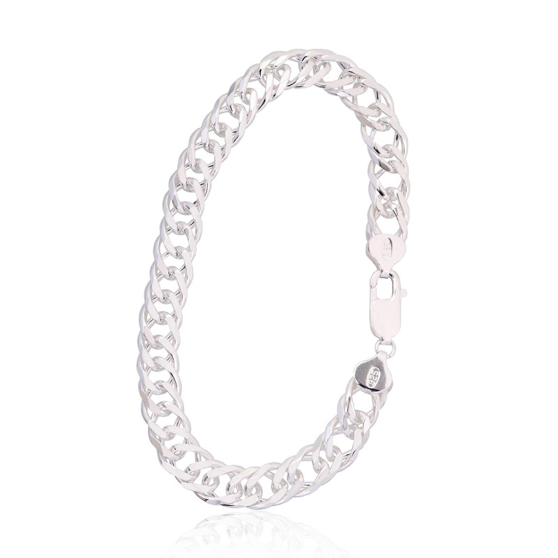 Silver chain Double rombo 8.5 mm , diamond cut 2400156, Silver 925°