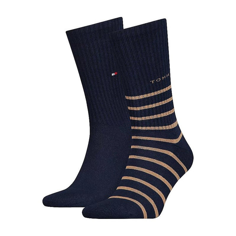 Tommy Hilfiger Th Men Sock 2P Breton Sport Khaki/Navy 701220240 001 039 (TH649-a) zeķes