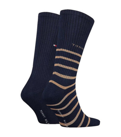 Tommy Hilfiger Th Men Sock 2P Breton Sport Khaki/Navy 701220240 001 039 (TH649-a) zeķes