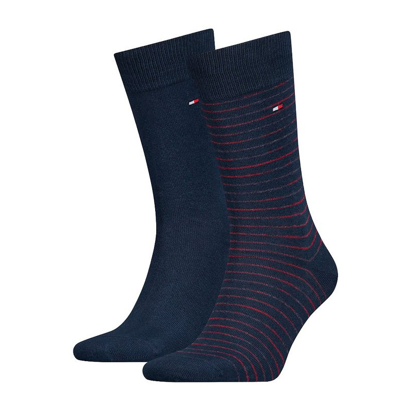 Tommy Hilfiger Th Men Small Stripe Sock 2P Navy/Rouge 100001496 025 039 (TH657-a) zeķes