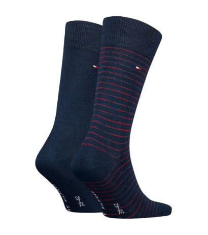 Tommy Hilfiger Th Men Small Stripe Sock 2P Navy/Rouge 100001496 025 039 (TH657-a) zeķes