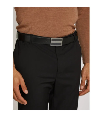 Calvin Klein Metal Inlaid CK Plaque 35MM CK Black Smooth K50K512333 BEH (CK564-a) josta