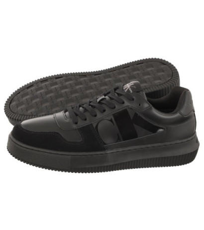 Calvin Klein Chunky Cupsole Laceup Mix Lth Triple Black YM0YM00703 BEH (CK286-a) sports shoes