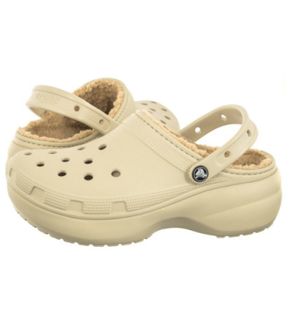 Crocs Classic Platform Lined Bone 207938-2Y2 (CR302-b) Sieviešu apavi/Flip Flops