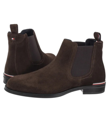 Tommy Hilfiger Core Rwb Hilfiger Suede Chelsea Dark Cofee FM0FM04757 GOP (TH888-b) kingad
