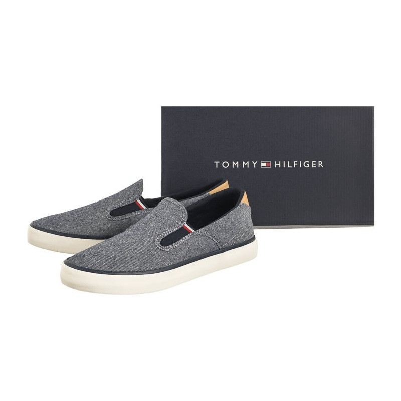 Tommy Hilfiger TH Hi Vulc Low Slipon Chambray Desert Sky FM0FM04947 DW5 (TH1030-a) sportiniai bateliai 