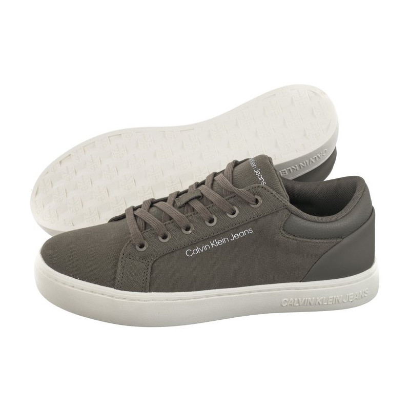 Calvin Klein Classic Cupsole Low Lth In Dc Dusty Olive/Bright White YM0YM00976 0IH (CK495-b) sporta apavi