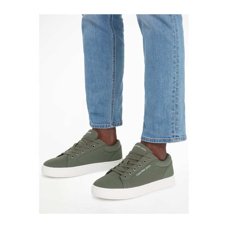 Calvin Klein Classic Cupsole Low Lth In Dc Dusty Olive/Bright White YM0YM00976 0IH (CK495-b) sportiniai bateliai