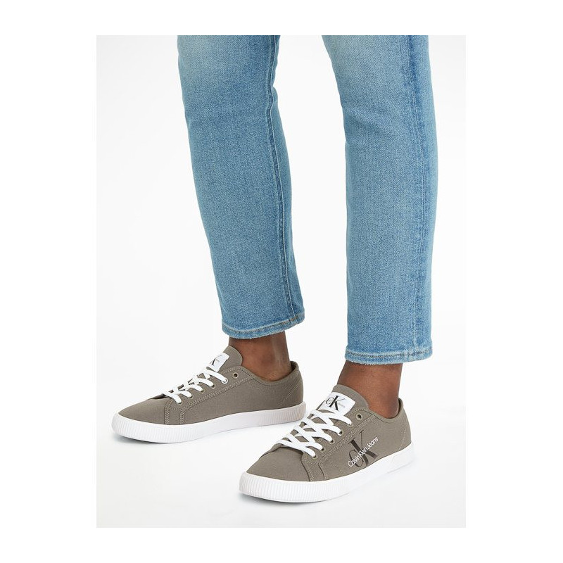 Calvin Klein Ess Vulcanized Low Laceup CS ML Dusty Olive/Bright White YM0YM00306 0IH (CK497-b) sportiniai bateliai 