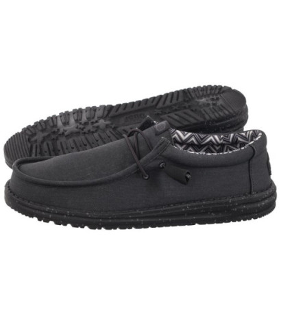 Hey Dude Wally Stretch Canvas Black 40700-060 (HY14-b) batai