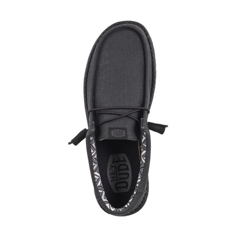 Hey Dude Wally Stretch Canvas Black 40700-060 (HY14-b) batai