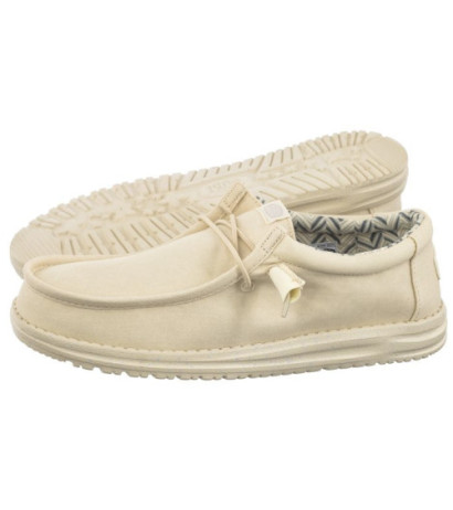 Hey Dude Wally Stretch Canvas Stone White 40700-1KA (HY14-d) shoes