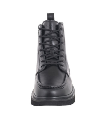 Calvin Klein Eva Boot Mid Laceup Unform Dress Triple Black YM0YM01073 0GJ (CK558-a) saapad