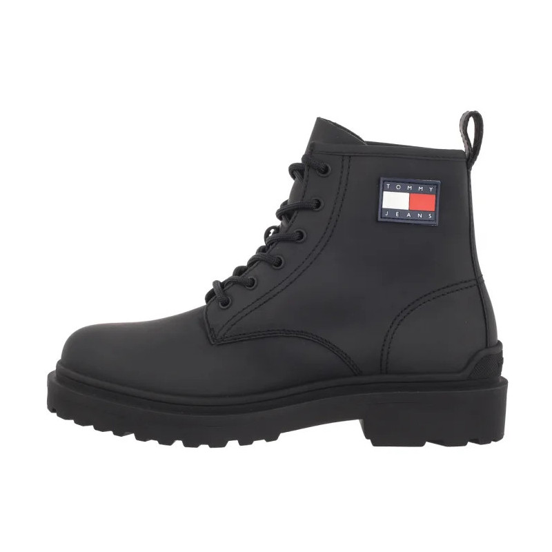 Tommy Hilfiger Tjm Leather Lace Up Boot Black EM0EM01447 BDS (TH1160-a) pārgājienu zābaki