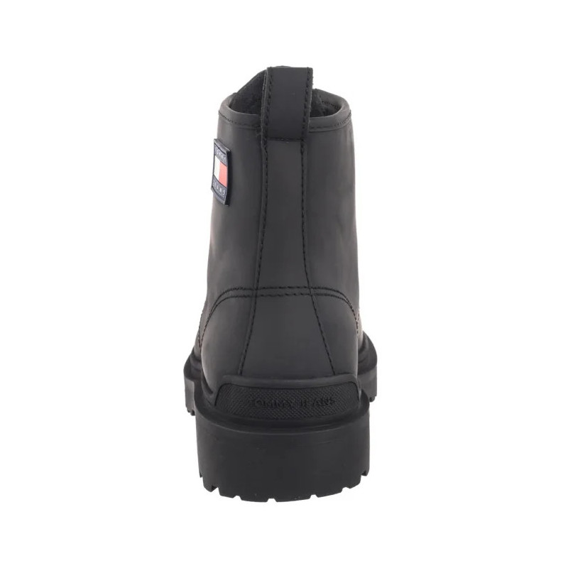 Tommy Hilfiger Tjm Leather Lace Up Boot Black EM0EM01447 BDS (TH1160-a) pārgājienu zābaki