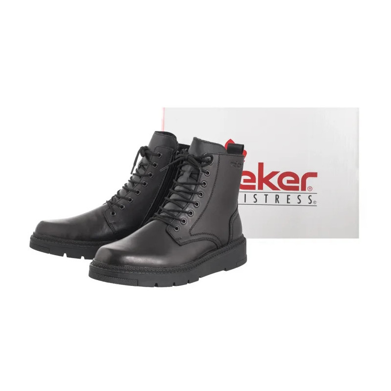 Rieker Czarne 30101-00 Black (RI210-a) žygio batai
