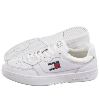 Tommy Hilfiger Tjm Cupsole Leather Ess White EM0EM01443 YBR (TH1169-b) sports shoes