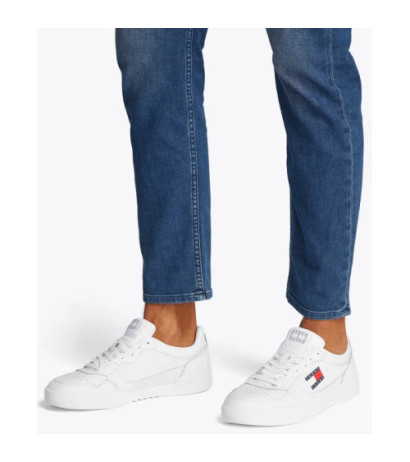 Tommy Hilfiger Tjm Cupsole Leather Ess White EM0EM01443 YBR (TH1169-b) sports shoes