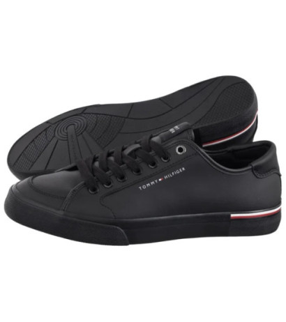 Tommy Hilfiger Core Corporate Vulc Leather Black FM0FM05399 BDS (TH1255-b) Sneakers