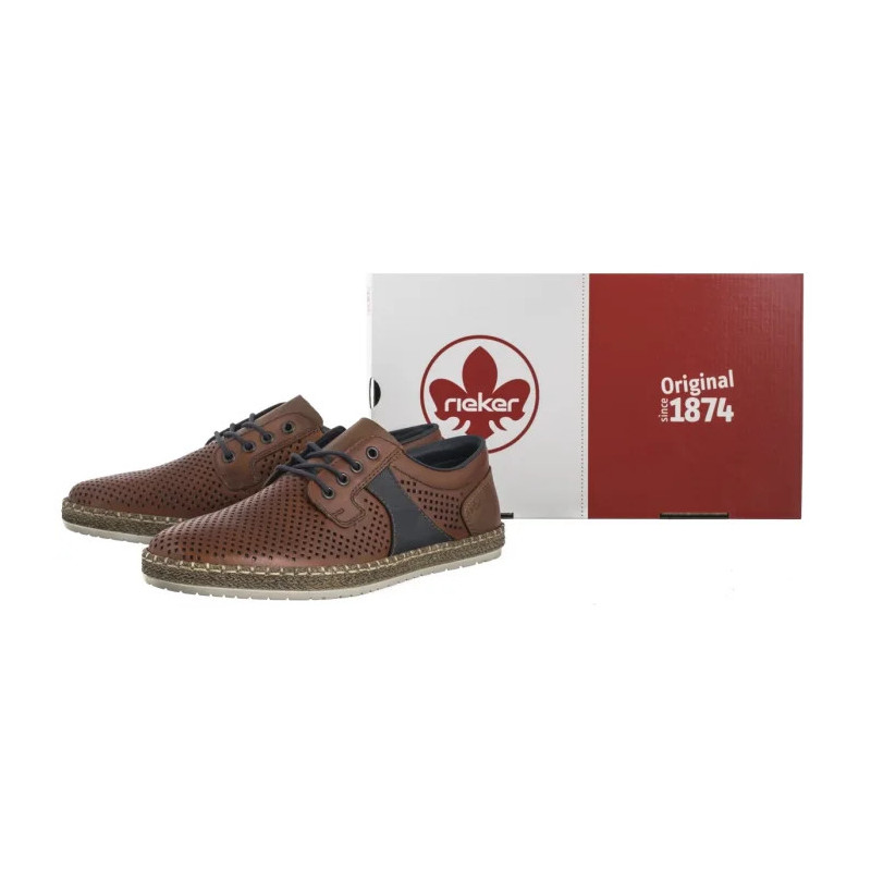 Rieker Brązowe Ażurowe B5214-24 Brown (RI247-a) batai