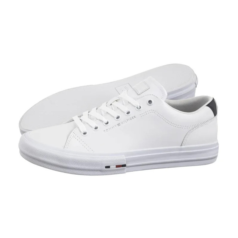 Tommy Hilfiger TH Hi Vulc Street Lth Patch White/Desert Sky FM0FM05312 0K5 (TH1326-a) sportiniai bateliai 